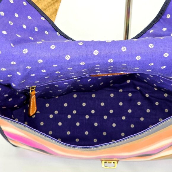 Fossil Women's Multicolored Coated Canvas Messenger Crossbody Bag Medium 1824 - Picture 15 of 16